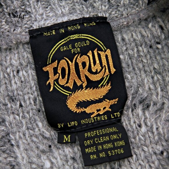 Fox Run Vintage Wool Long Cable Knit Sweater Tunic Gray Women M - Picture 10 of 10